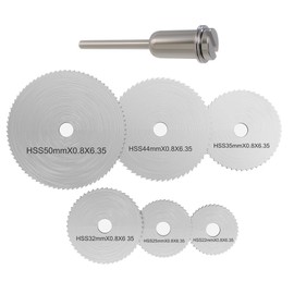 Corintian HSS Circular Saw Blade Set of 6 Including Extension Rod, Cutting Disc for Wood, Plastic, Fibreglass, Copper, Aluminium and Thin Sheet, Cutting Wheels, Rotary Tool
