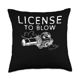 License To Blow Autumn Leaf Blower Throw Pillow
