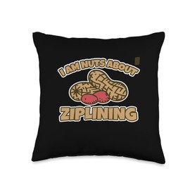 Crazy About Nature Zipline I'm Nuts Extreme Zipline Throw Pillow, 16x16, Multicolor