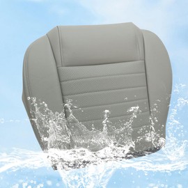 AOUTTUOA Driver and Passenger Side Bottom Replacement Leather Perforated Seat Cover Gray Compatible with Ford Mustang GT 2-Door 2005 2006 2007 2008 2009