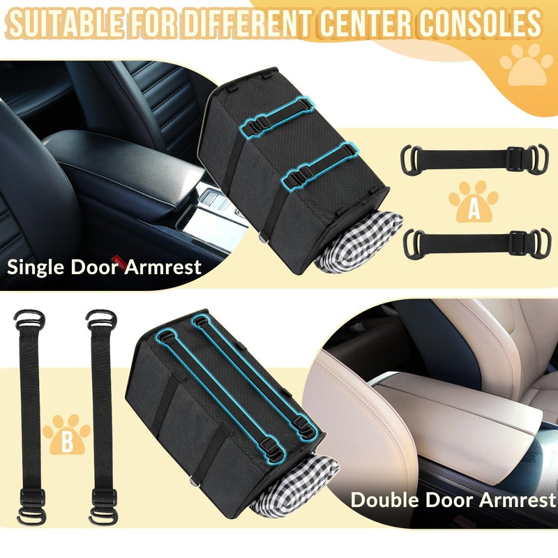 SlowTon Spare Dog Car Seat Straps for Console Bottom(2 Packs)