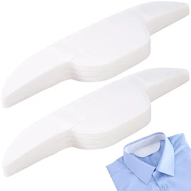 Alpinleux 50 Pcs Collar Protectors for Mens Shirts, Disposable Shirt Protector, Self-adhesive Collar Stays Shirt Collar Protector, Hat Sweat Protector, Collar Protectors for Shirts, Dress, Hat, Summer