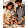 Teskyer Kitchen Cooking Apron with 4 Pockets, Water Oil Resistant,