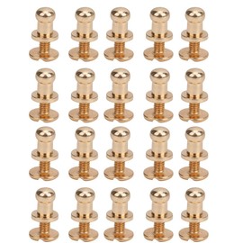20 Juegos de Tornillos de Cabeza Redonda de Cobre para Pulsera, Bolsa, Ropa, Zapatos, Decoración de Cinturón, Proyectos de Bricolaje (Cabeza de monje oro 7 * 5mm)