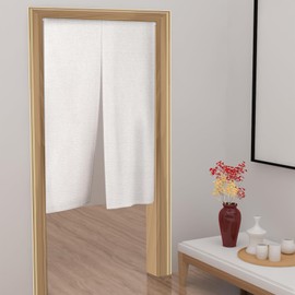 Leowefowa Japanese Noren Doorway Curtain Japanese Door Curtain Window Treatment Pure White Printed Doorway Tapestry for Privacy Partition Divider Panel Kitchen Home Decoration 33.5" Width x 70.9" Long