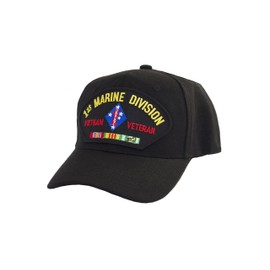 Military Productions 1st Marine Division Vietnam Veteran Cap Black