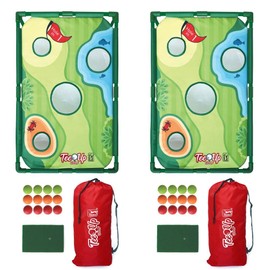 PGA TOUR Golf Cornhole Yard Game, Set of 2 Boards, Chipping Practice Set for All Ages, Chipping Yard Game Boards, Perfect for Tailgates and Backyard Parties, Golf Gifts for Men & Women