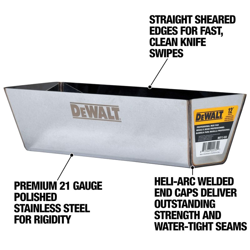 DEWALT 14" Drywall Mud Pan | Stainless Steel | DXTT-2-334