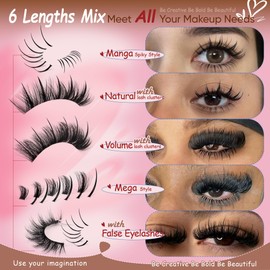 CORUSCATE Lash Clusters with Spikes Ultra Long 12-22mm Lash Spikes 7-9mm Bottom Lashes Supply Cluster Eyelash Extensions For Pros Multi-Eye Lash Styles DIY Eyelashes for Manga/Spiky/Mega Look