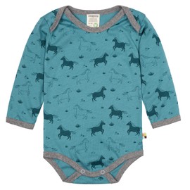 loud + proud Baby Girl Print, GOTS Certified Bodysuit, Topaz