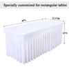 Besutolife White Spandex Tablecloths Wedding Table Skirt for Rectangle Tables
