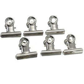 6 Pieces of 22mm Silver Metal Round File Clamps Stainless Steel Bulldog Clips for Craft, Modelling and DIY Projects