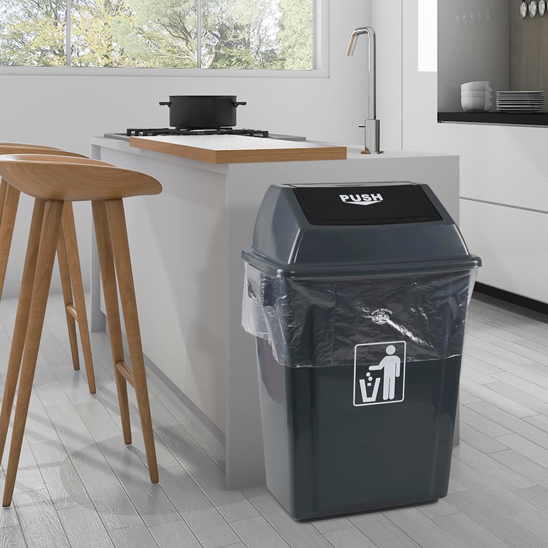 Ziglous 13 Gallons Kitchen Garbage Bin Liner, Clear Trash Bags,
