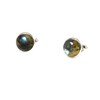 Art Gecko LABRADORITE Round Shaped Sterling Silver Stud Earrings -