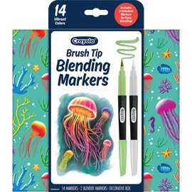 Crayola Blending Marker Set, 16 Count Markers, 2 Colorless Blenders, Adult Coloring Markers, Gifts for Teens & Adults