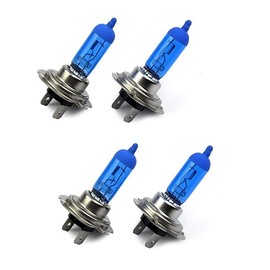4x H7 55W PX26D 12V UV Crystal Glass Xenon Look Halogen Lamps Long Life Bulbs Super White + 2x T10 Glass Base Bulbs Car Bulbs