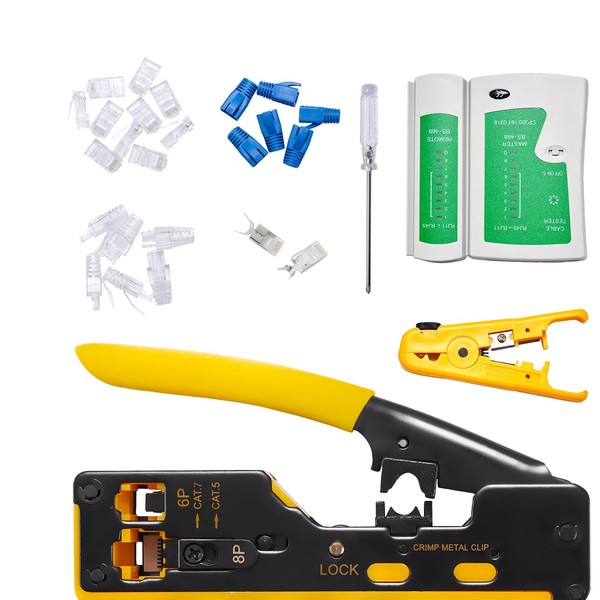 Litorange RJ45 Crimping Tool, Compatible with CAT5/CAT6/CAT7, RJ45 (8P), RJ12