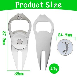 COYUN Golf Divot Tool, Golf Unisex Double Prong Divot Tool with Removable Marker, Tool for Caring for Divot Marks on the Golf Course, Golf Repair Divot Tool, Portable Golf Accessories