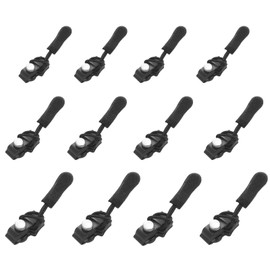 12pcs Zip Repair Kit, Universal Zipper Fixer, Instant Zipper Pull Replacement for Luggage Backpacks Jackets Clothes Jeans Coats Extension & Fixing No Tools Needed Multipack Black Zipper Puller