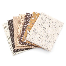 Faden & Nadel Fabric Sets: 7 Patchwork Fabrics, 100% Cotton, 50 x 50 cm, Various Colours (Brown)