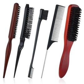 5Pcs Slick Back Brush,Smoothing & Teasing Brush,for Barbers & Stylists to Achieve Flawless, Great for adults & kids for school, workouts, or events,Polished Looks on All Hair types