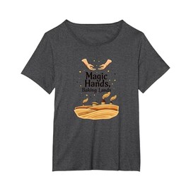Magic Hands Baking Lands Shake and Bake Baker's Delight T-Shirt, Women's Plus, Dark Heather Grey