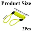 2Pcs 1.5m Yellow Motorcycle Disc Lock Reminder Cable Lock Security