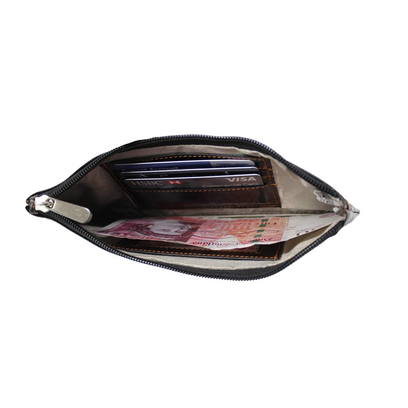 STARHIDE Girls Women RFID Blocking Slim Thin Money Pouch Genuine
