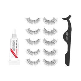 Revlon - Set de 5 pares de Pestañas Modelo 2, con aplicador y pegamento transparente