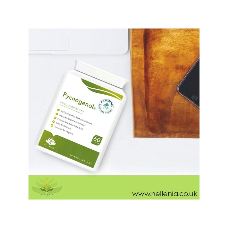 Hellenia Pycnogenol 30mg (60 Capsules) | French Maritime Pine Bark