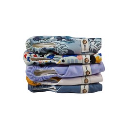 Paquete de 5 Pañales Ecológicos B de Tela Premium Dana Banana + 5 Insertos de Cuatro Capas con Fibra de Bambú Dana Banana Unisex – Unitalla – Ajustables – Lavables – Reutilizables