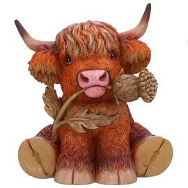 Nemesis Now Highland Thistle Highland Thistle Cow Figurine, Resin, Brown, Cast in the Finest Resin, Expertly Hand-Painted