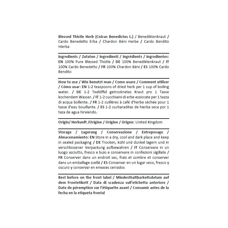 Health Embassy Blessed Thistle Herb | Cnicus Benedictus L |