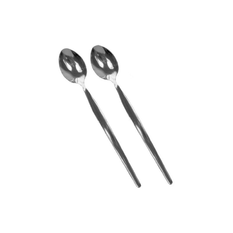 Get Goods Set of 2 Sundae/Latte Spoons, stainless_steel, Silver, 19cm