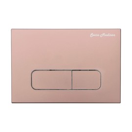 Swiss Madison Well Made Forever Wall Mount Dual Flush Actuator Plate with Rectangle Push Buttons in Rose Gold