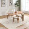 Elegant Farmhouse Accent Cane Solid Wood Leg Chenille Fabric Upholstered