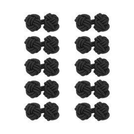 sourcing map 5 Pairs Silk Knot Cufflinks, Elastic Fabric Cufflinks Twist Knot Dress Accessories Cuff Link for Men/Women Shirts Dress Coats, Black