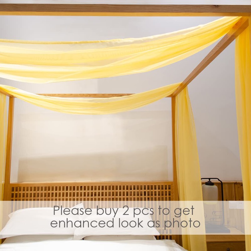 Linentalks Canopy Bed Scarf, Luxury Sheer Bed Canopy Scarf, Sheer