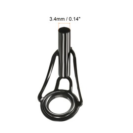 PATIKIL 3.4mm Tube Dia Fishing Rod Tips Repair Kit, 3pcs Stainless Steel Black Guide Ring for Saltwater Freshwater Fishing
