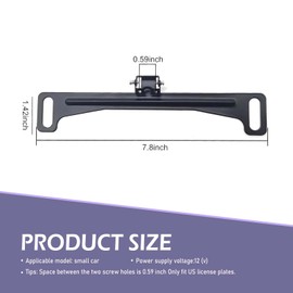 Ferianl Car Rear View Camera License Plate Bracket, Installation Holder for Backup View Camera, Stainless Steel Cam Mirror Cam Bracket Accessory, Universal for SUV, Sedan (Black)