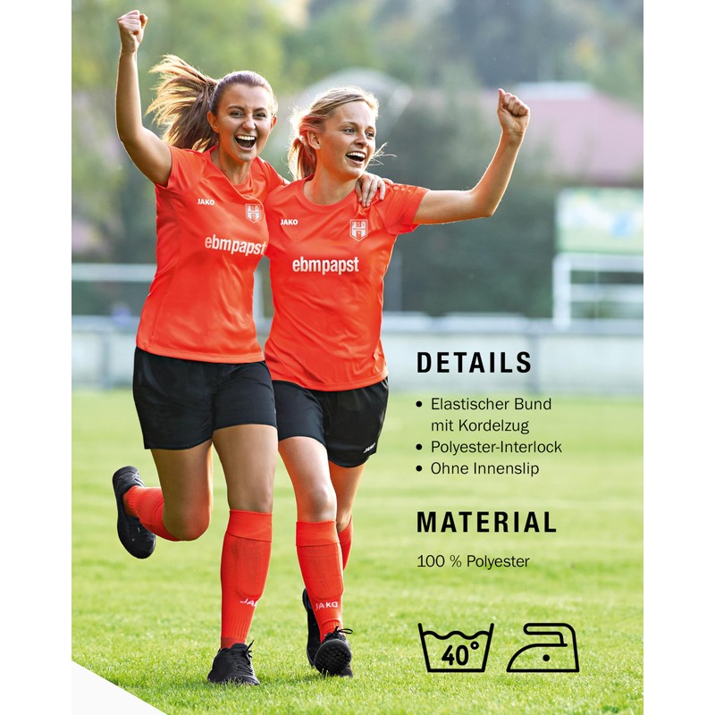 Jako Manchester 2.0 Women's Sports Shorts, red, 42-44