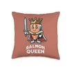 Salmon King Funny Quote Fish Salmon Lover Throw Pillow