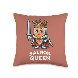 Salmon King Funny Quote Fish Salmon Lover Throw Pillow