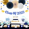 2025 Class Graduation Party-Decorations Banner-Streamers - 21pcs Navy Blue White