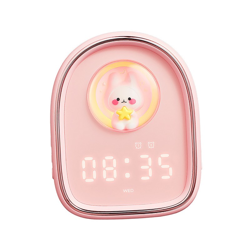 Smart Alarm Clock Cute Rabbit Capsule Look LED Night Light
