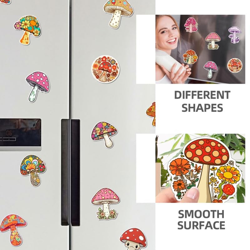 2 Sets Cute Mushroom Fridge Magnets Decorative Kitchen Magnets for