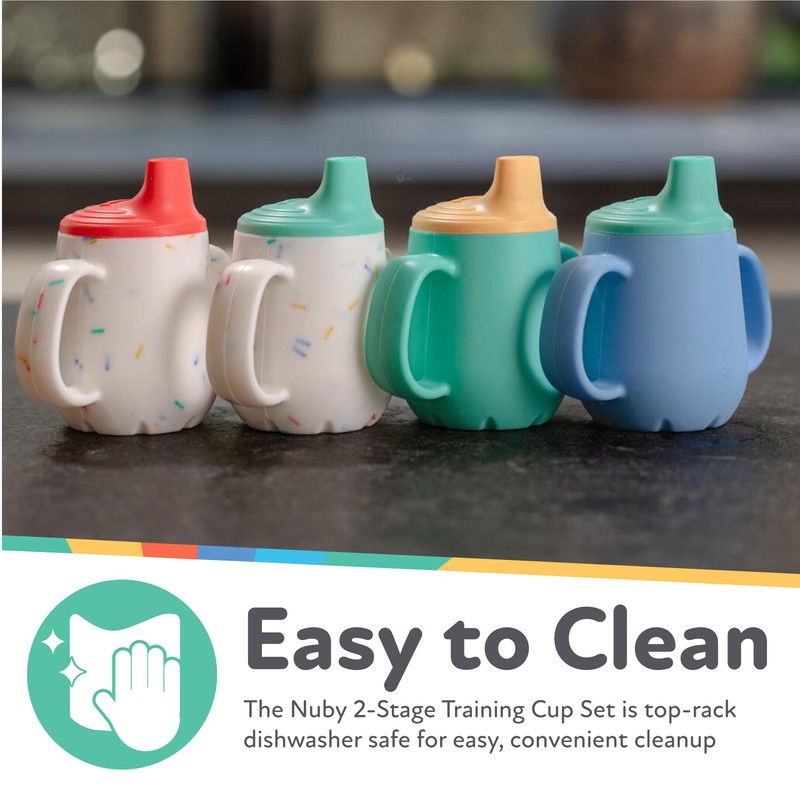 Nuby First Training Cup - Silicone Cup with Free-Flow Spout