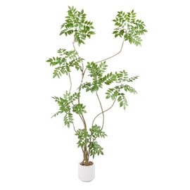 AfanD Artificial Sumac Tree,6ft（1pack） Tall Fake Plants Artificial Mahonia fortunei Plants for Indoor, Fake Trees for Office Home Living Room Floor Patio Greening Porch Decor