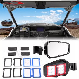 DYSO Racing Side Rear View Mirror w/24 LED Light For 2019-24 CF-Moto Uforce 600 1000
