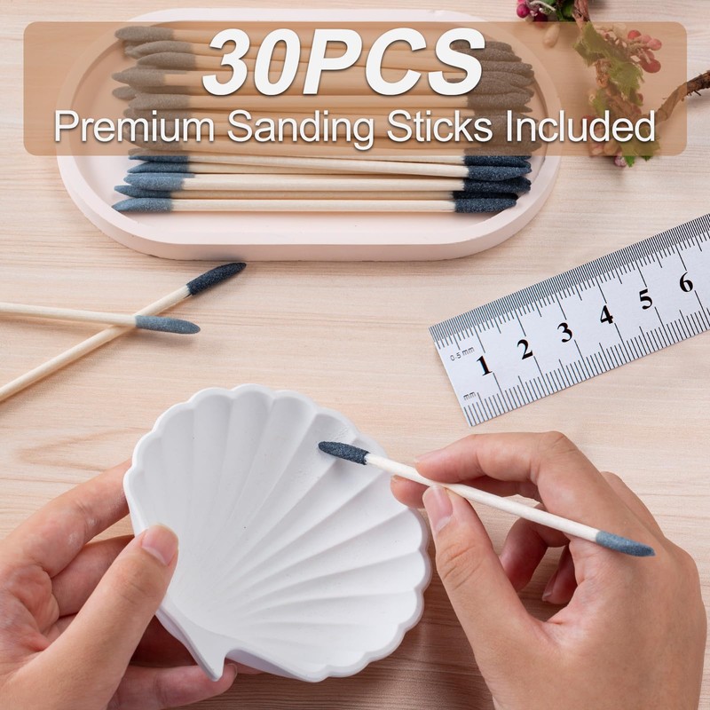 30 Pcs Sanding Sticks, Premium Double-Ended Matchstick Sanding Stick for